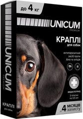 Краплі Unicum Premium проти бліх і кліщів на чубку для собак масою 0-4 кг 11103 фото